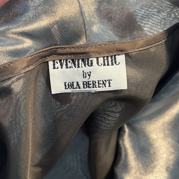 VTG(Rare),Lola Berent,Stunning Evening, Metallic Silver Cocktail Dress,Size 4 - Picture 3 of 16